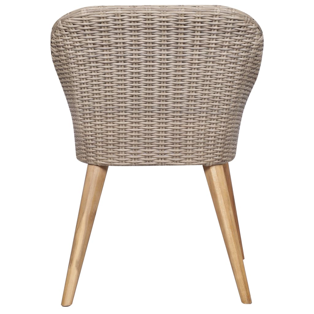 Outdoor Chairs With Cushions 2 Pcs Poly Rattan Brown