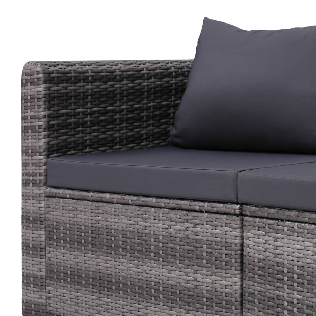 Garden Corner Sofas 2 Pcs Grey Poly Rattan