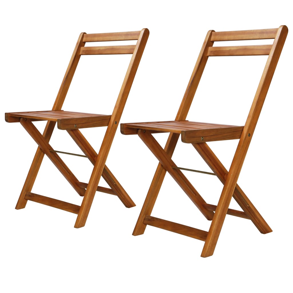 Outdoor Bistro Chairs 2 Pcs Solid Acacia Wood