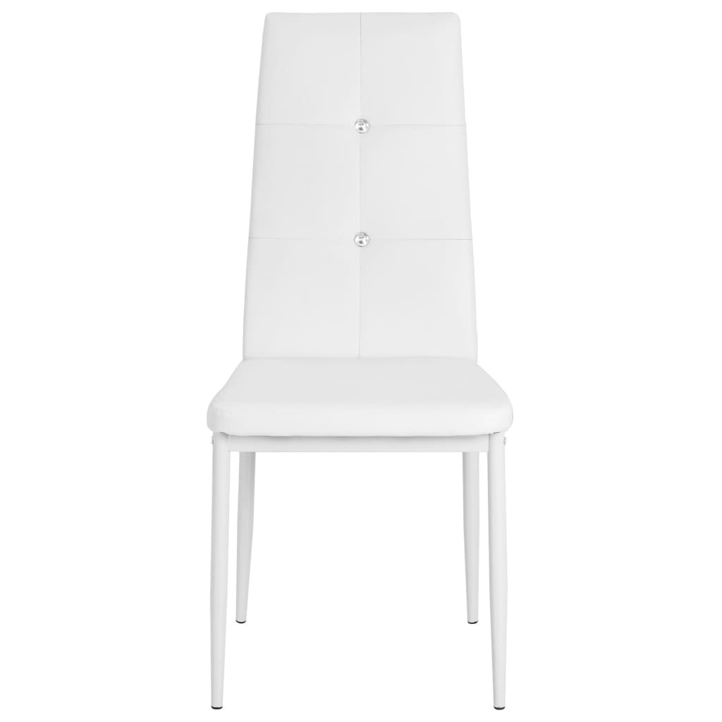 Dining Chairs 2 Pcs White Faux Leather