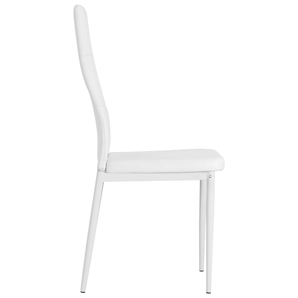 Dining Chairs 2 Pcs White Faux Leather