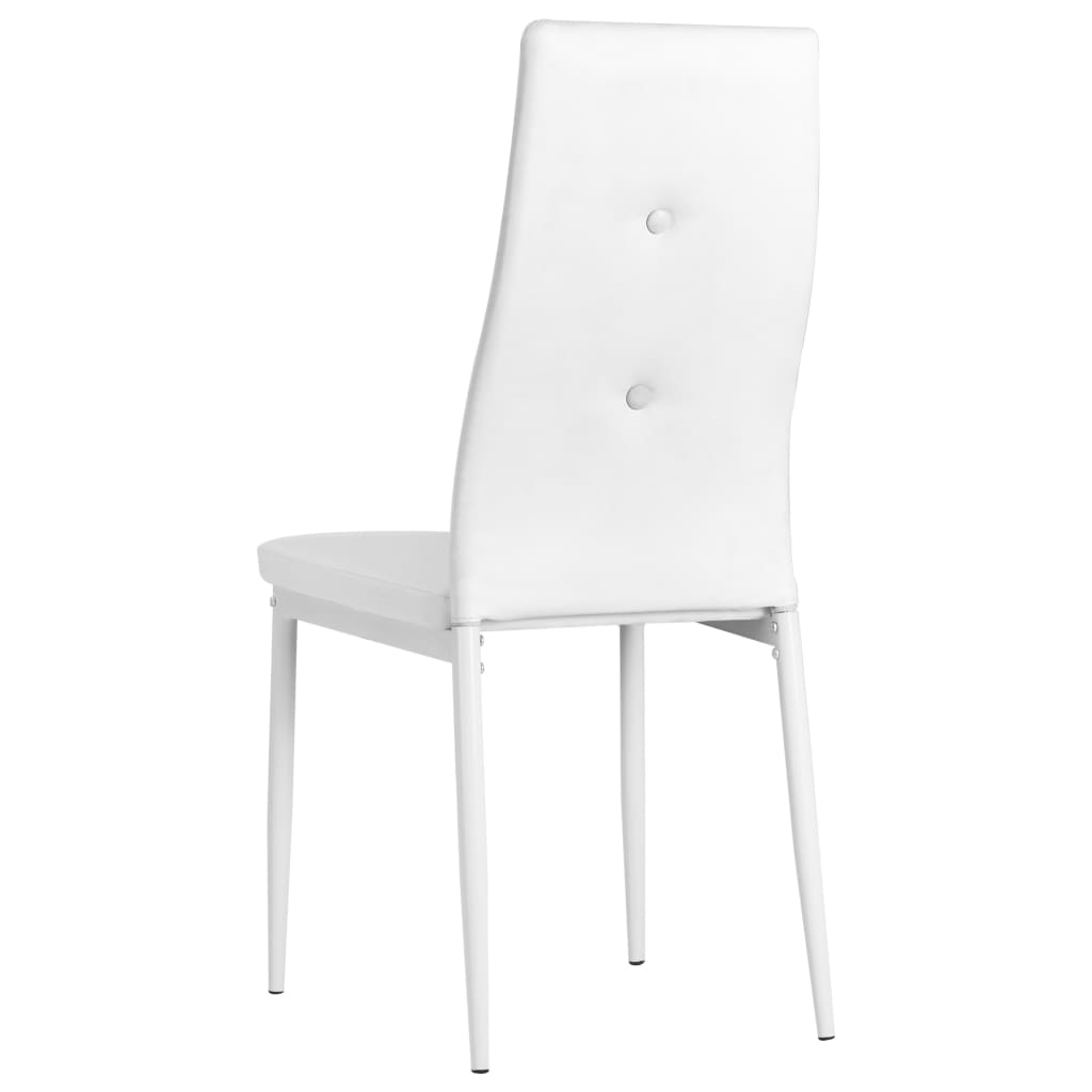 Dining Chairs 2 Pcs White Faux Leather