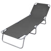 Foldable Sunlounger With Adjustable Backrest Grey