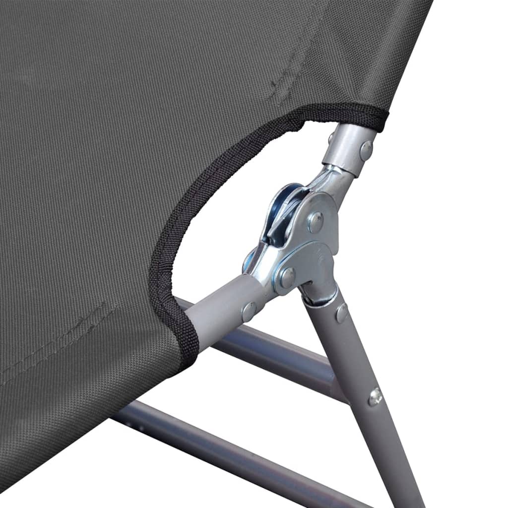 Foldable Sunlounger With Adjustable Backrest Grey