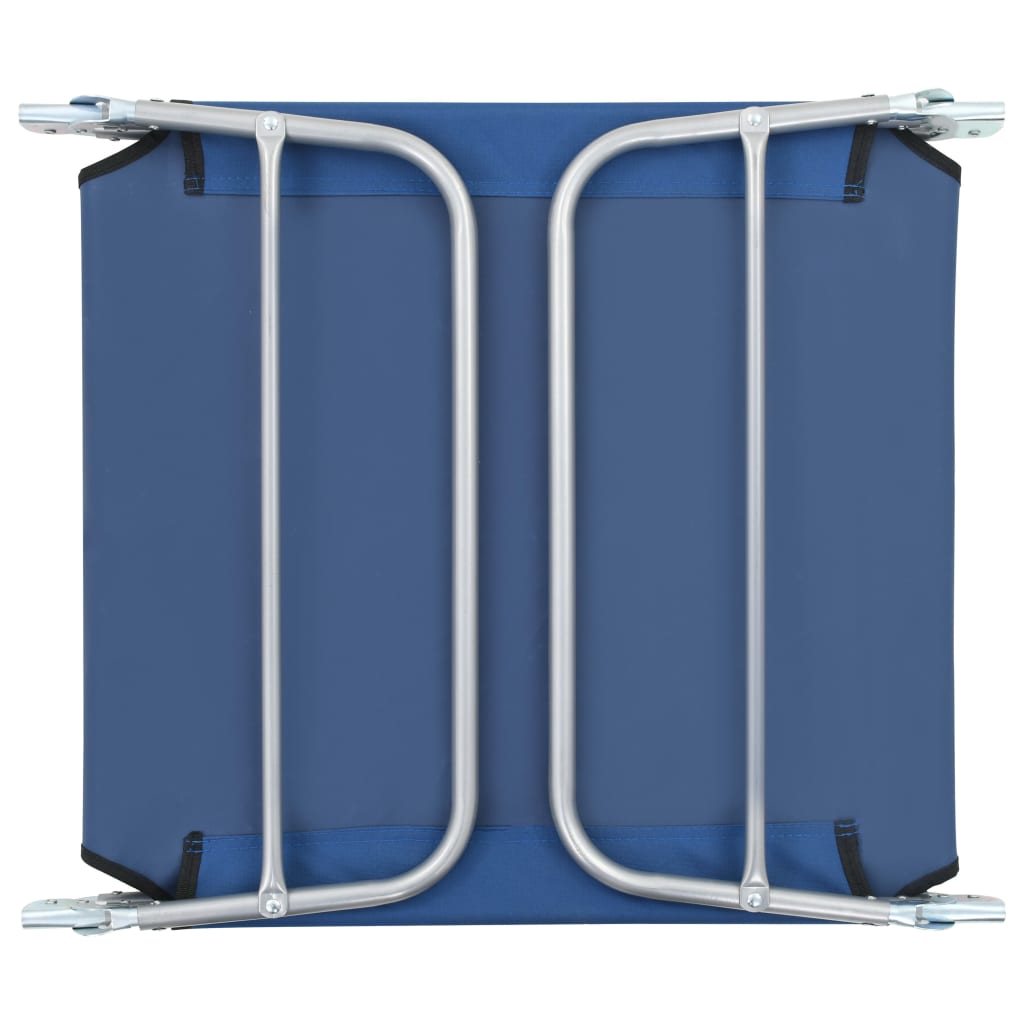 Folding Sun Loungers 2 Pcs Steel And Fabric Blue