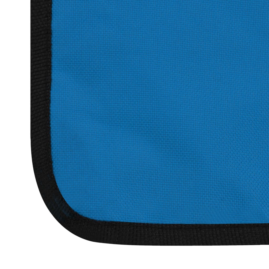 Folding Beach Mats 2 Pcs Steel And Fabric Blue