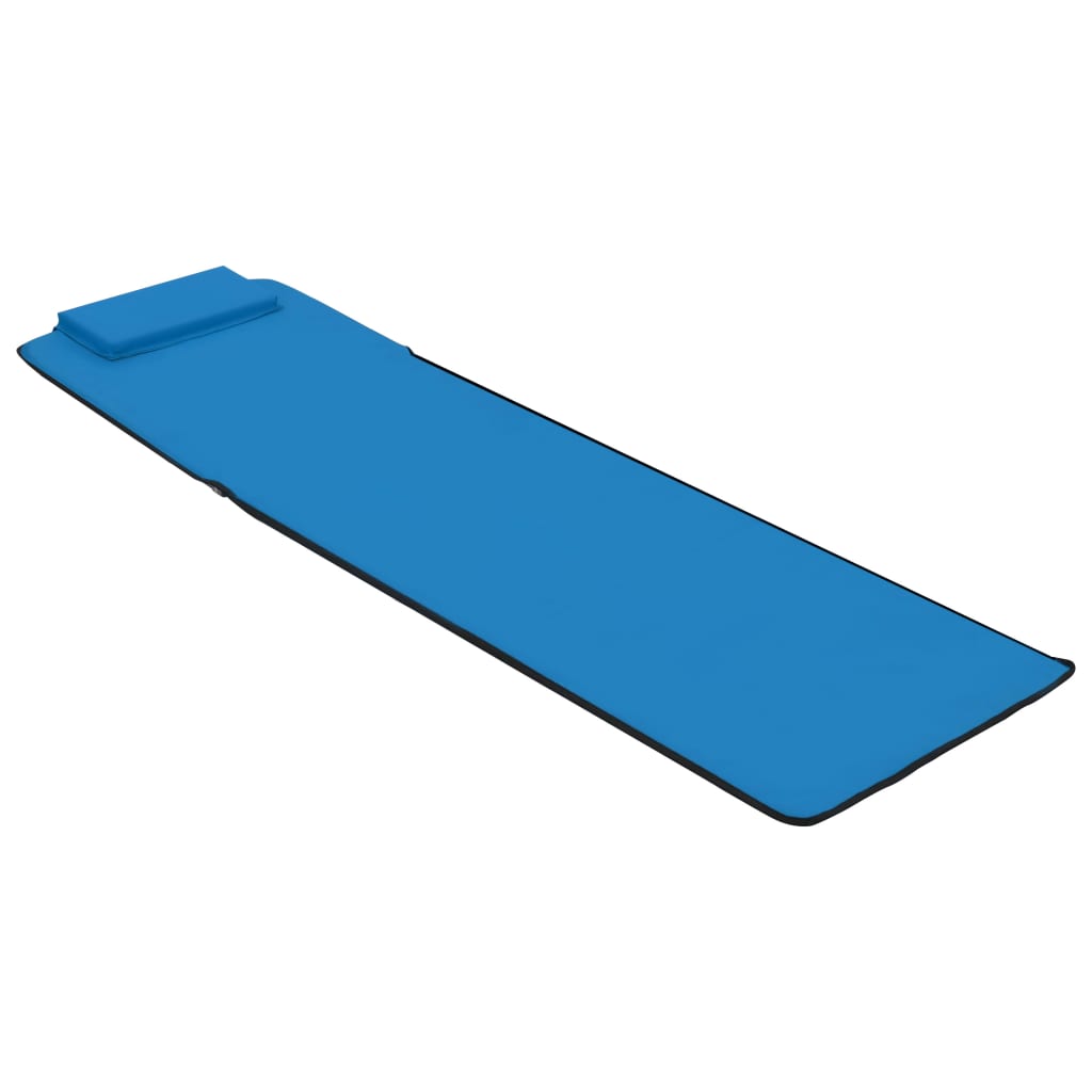 Folding Beach Mats 2 Pcs Steel And Fabric Blue