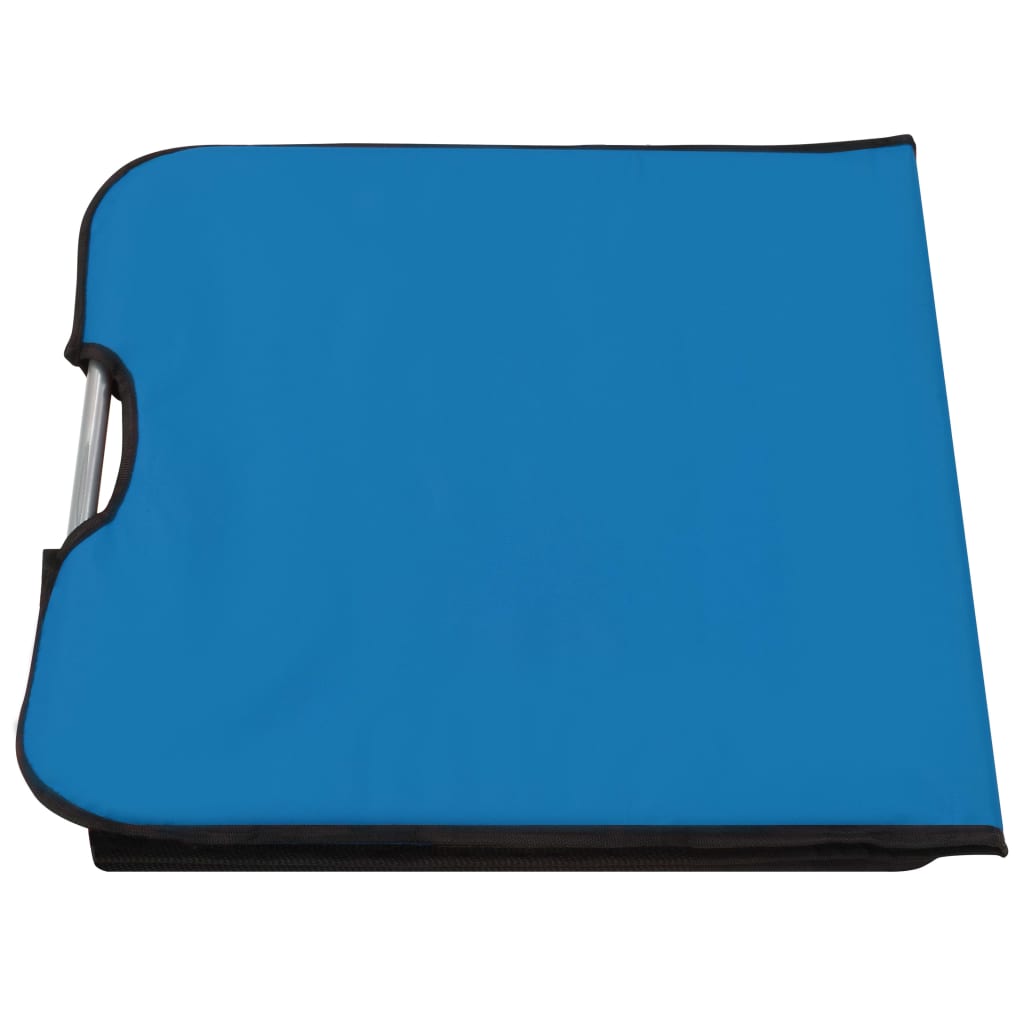 Folding Beach Mats 2 Pcs Steel And Fabric Blue