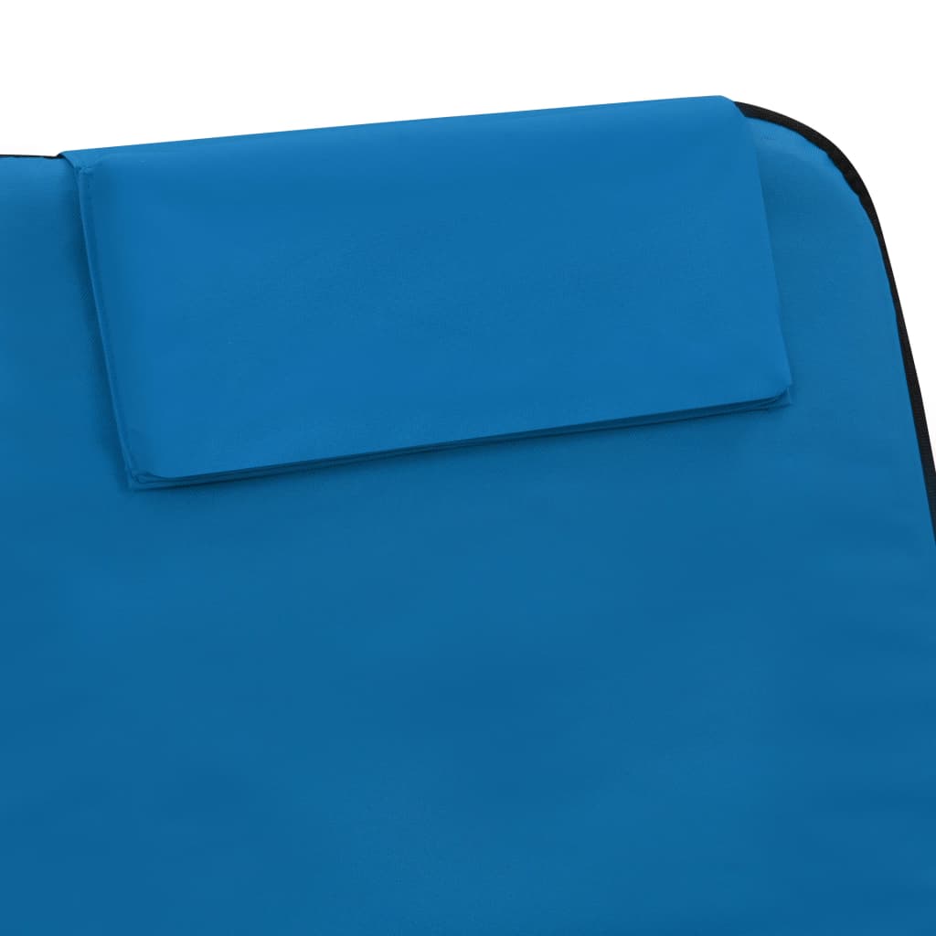 Folding Beach Mats 2 Pcs Steel And Fabric Blue