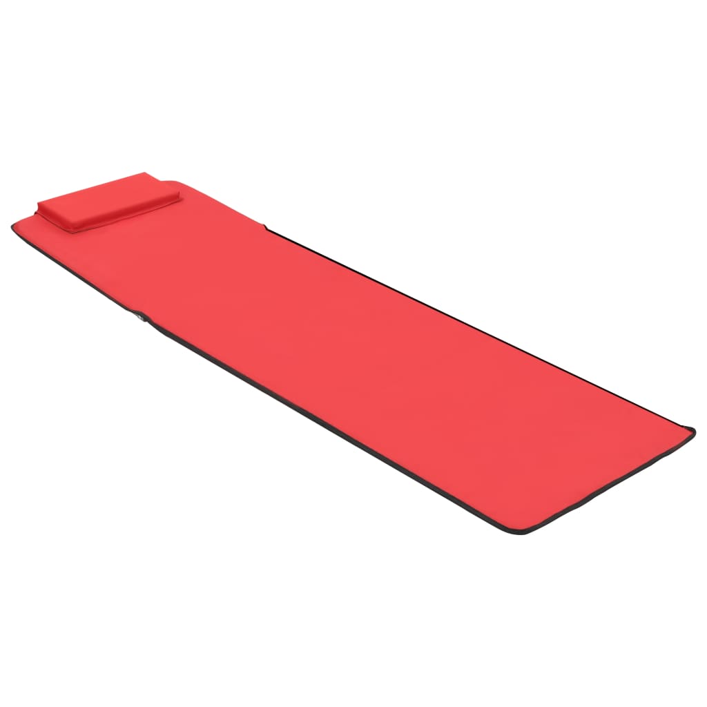 Folding Beach Mats 2 Pcs Steel And Fabric Red