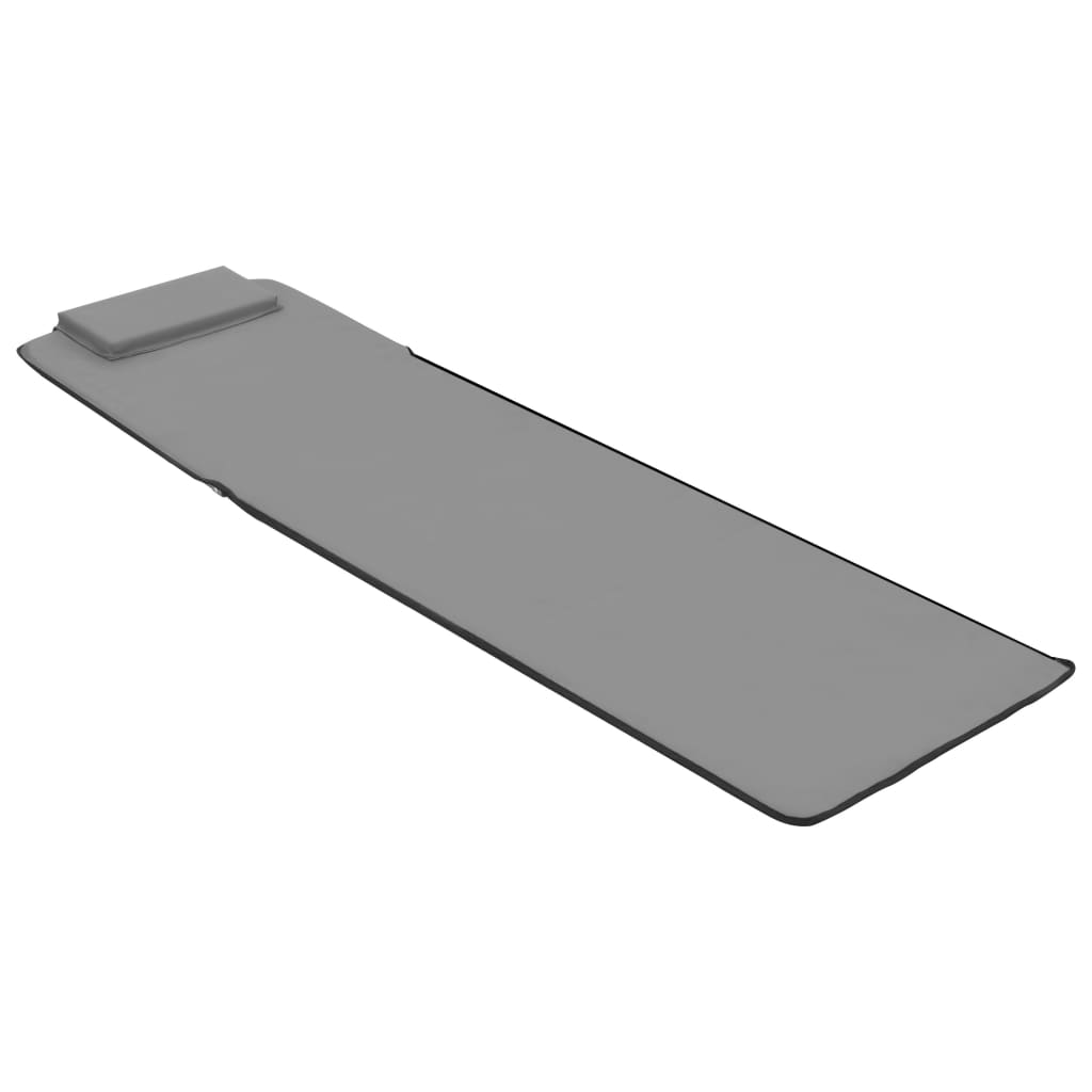 Folding Beach Mats 2 Pcs Steel And Fabric Grey