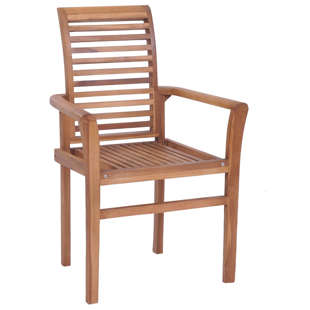 Stacking Dining Chairs 2 Pcs Solid Teak