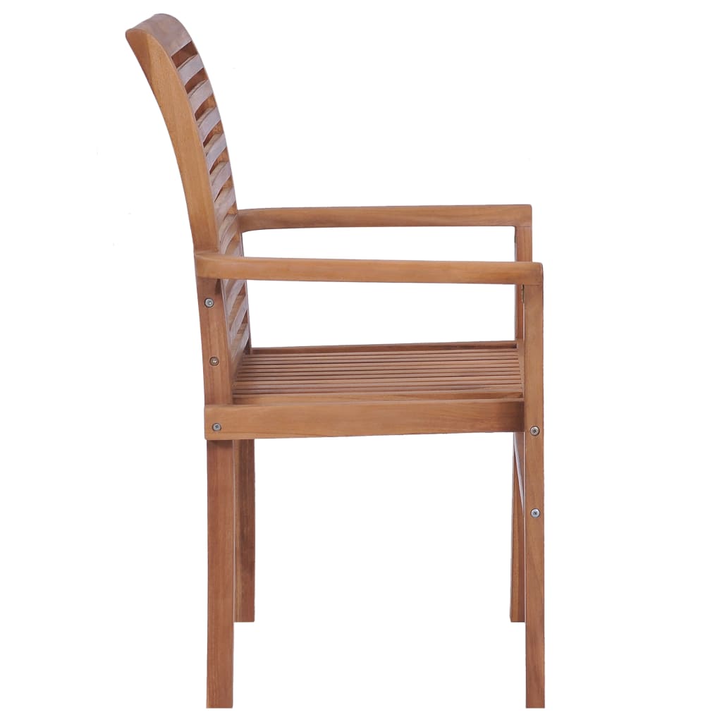 Stacking Dining Chairs 2 Pcs Solid Teak