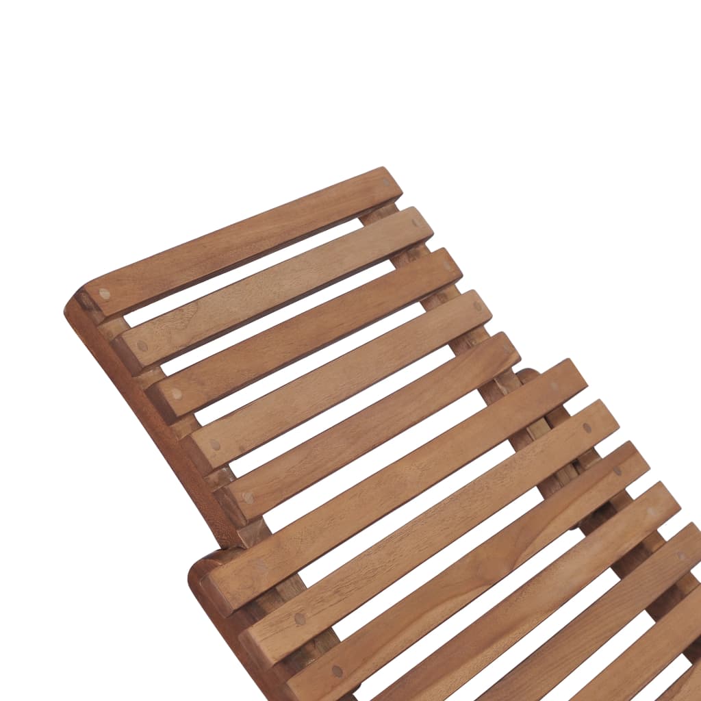 Folding Sun Lounger Solid Teak Wood