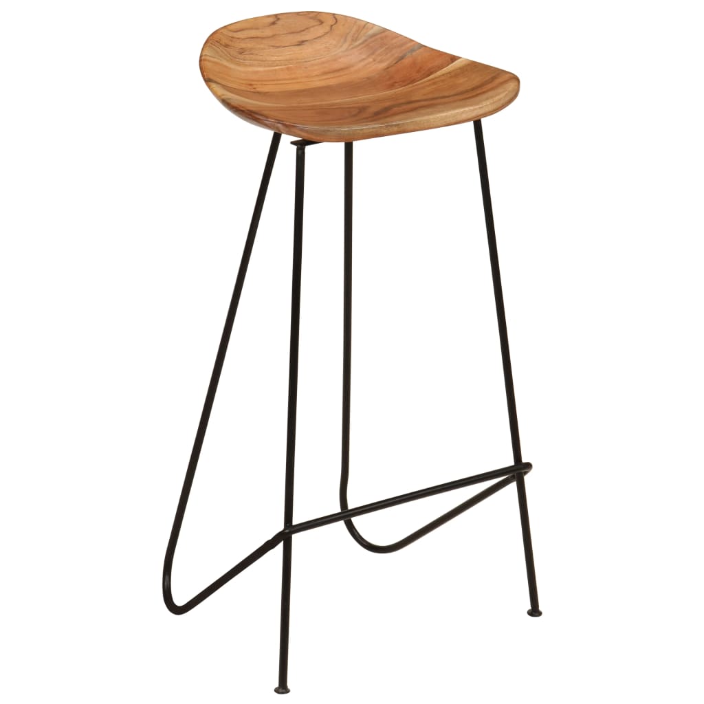 Bar Stools 2 Pcs Solid Acacia Wood