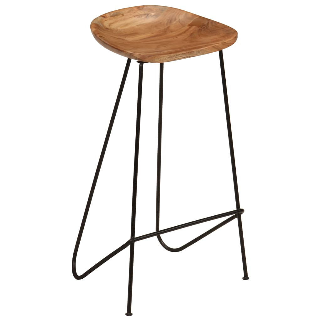 Bar Stools 2 Pcs Solid Acacia Wood