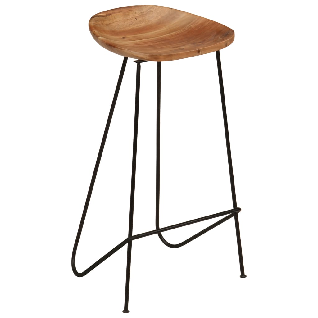 Bar Stools 2 Pcs Solid Acacia Wood