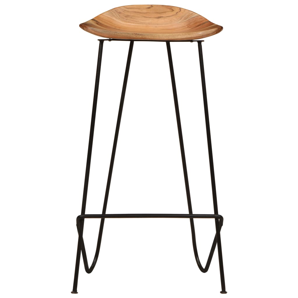 Bar Stools 2 Pcs Solid Acacia Wood