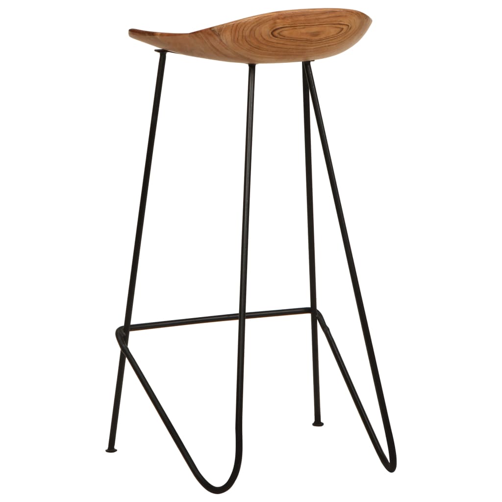 Bar Stools 2 Pcs Solid Acacia Wood