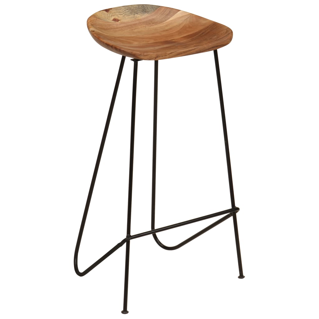 Bar Stools 2 Pcs Solid Acacia Wood