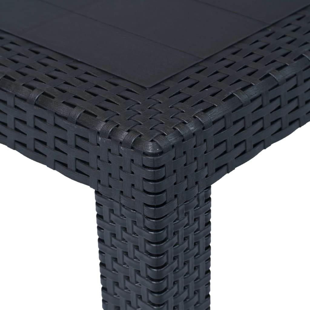 Garden Table Anthracite 220X90X72 Cm Plastic Rattan Look