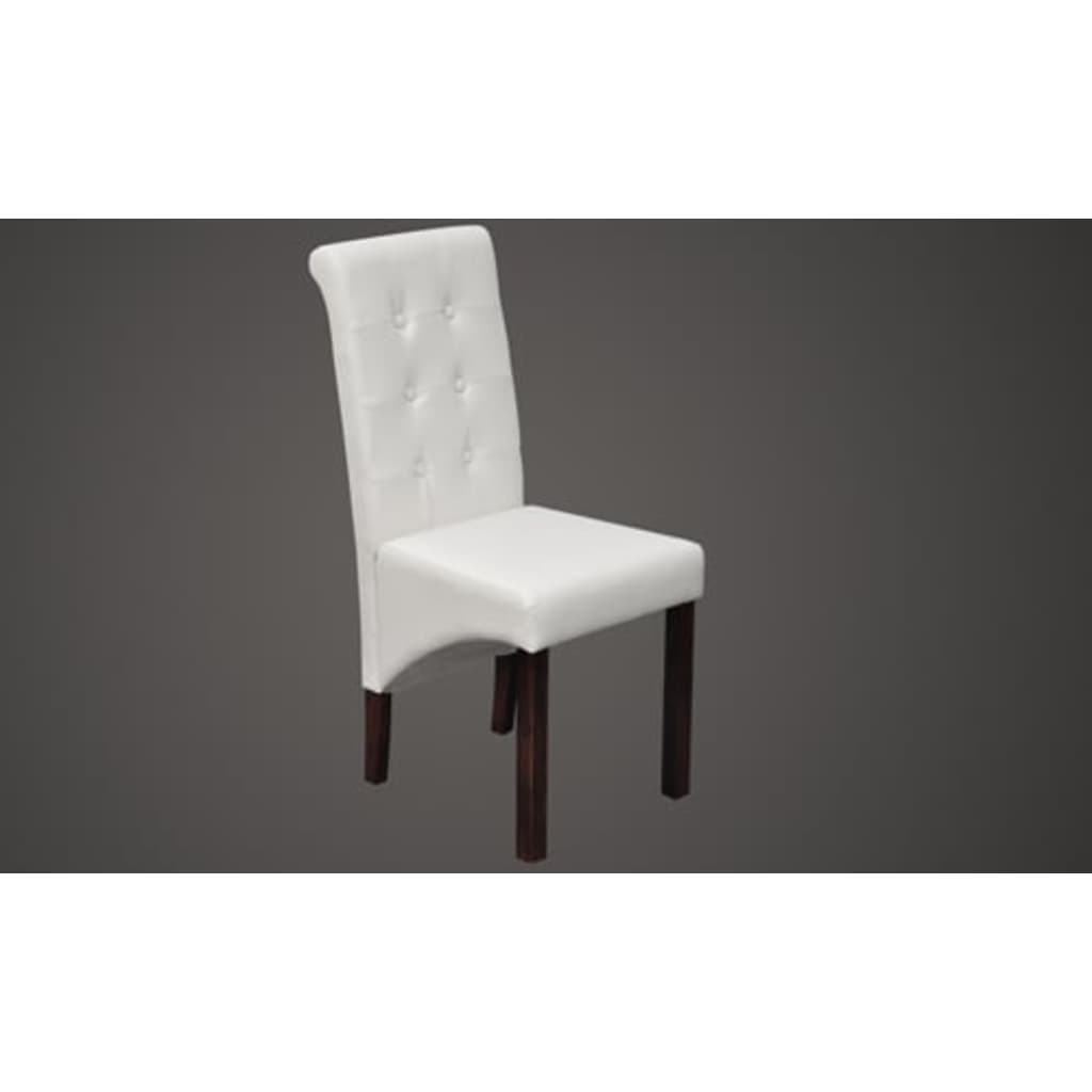 Dining Chairs 2 Pcs White Faux Leather