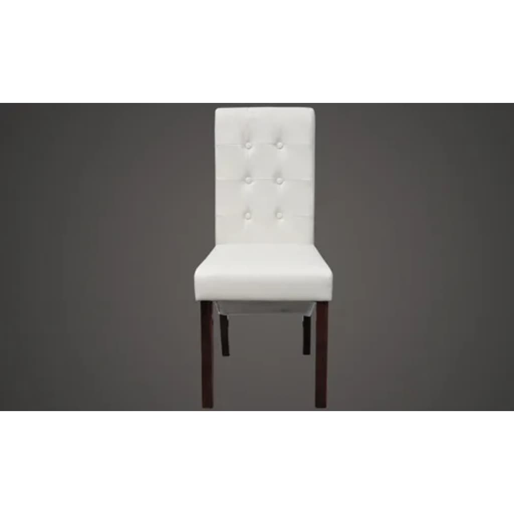 Dining Chairs 2 Pcs White Faux Leather