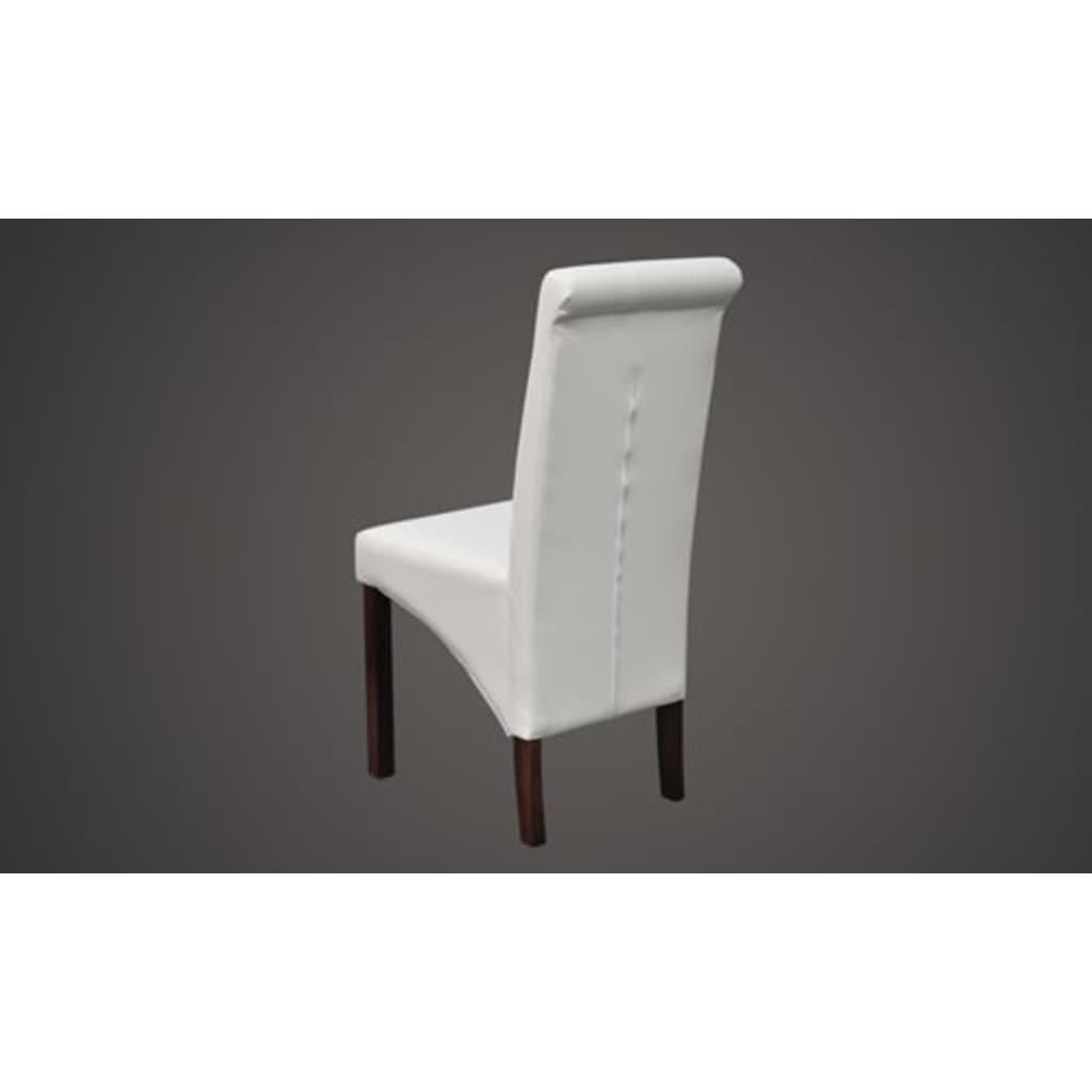 Dining Chairs 2 Pcs White Faux Leather