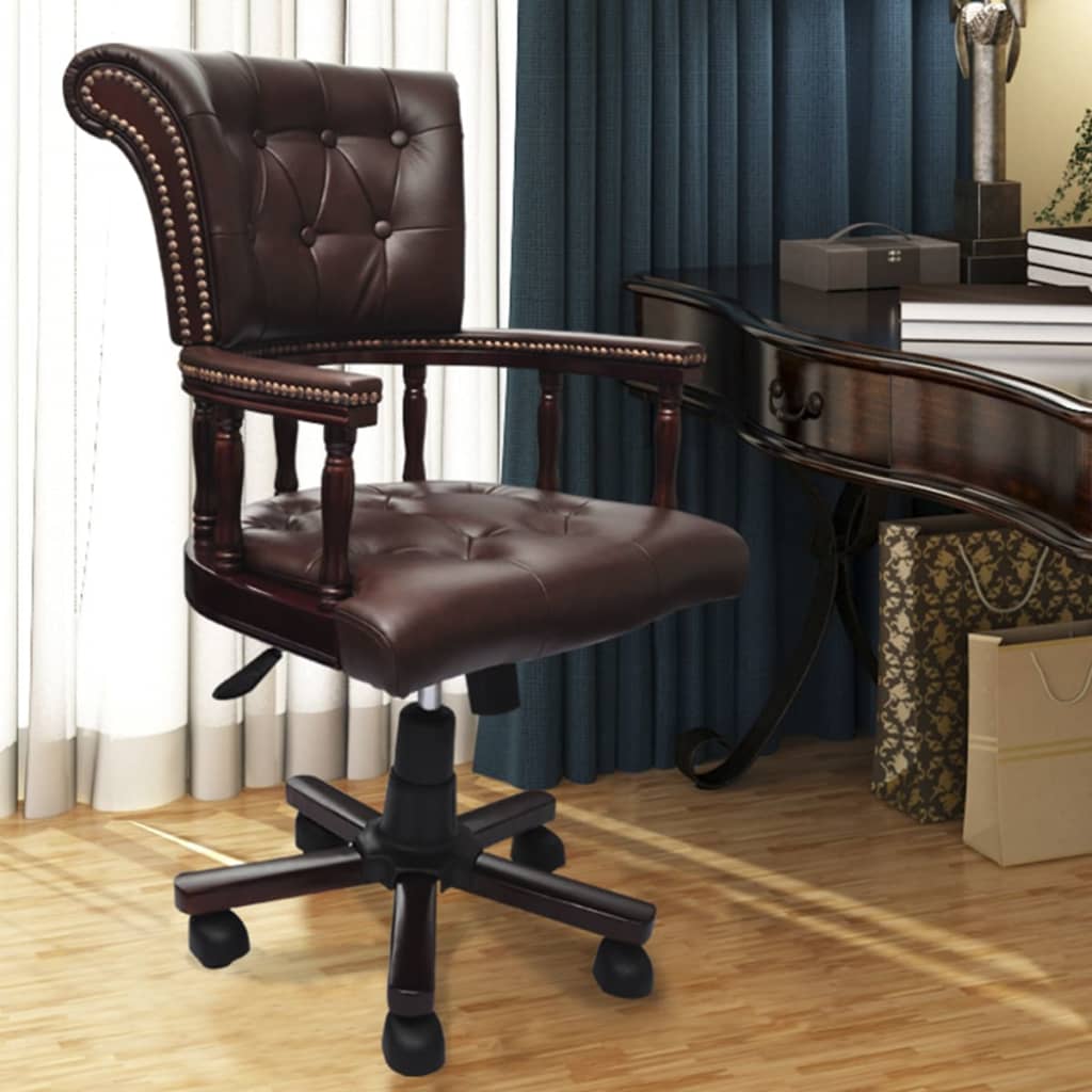 Swivel Office Chair Brown