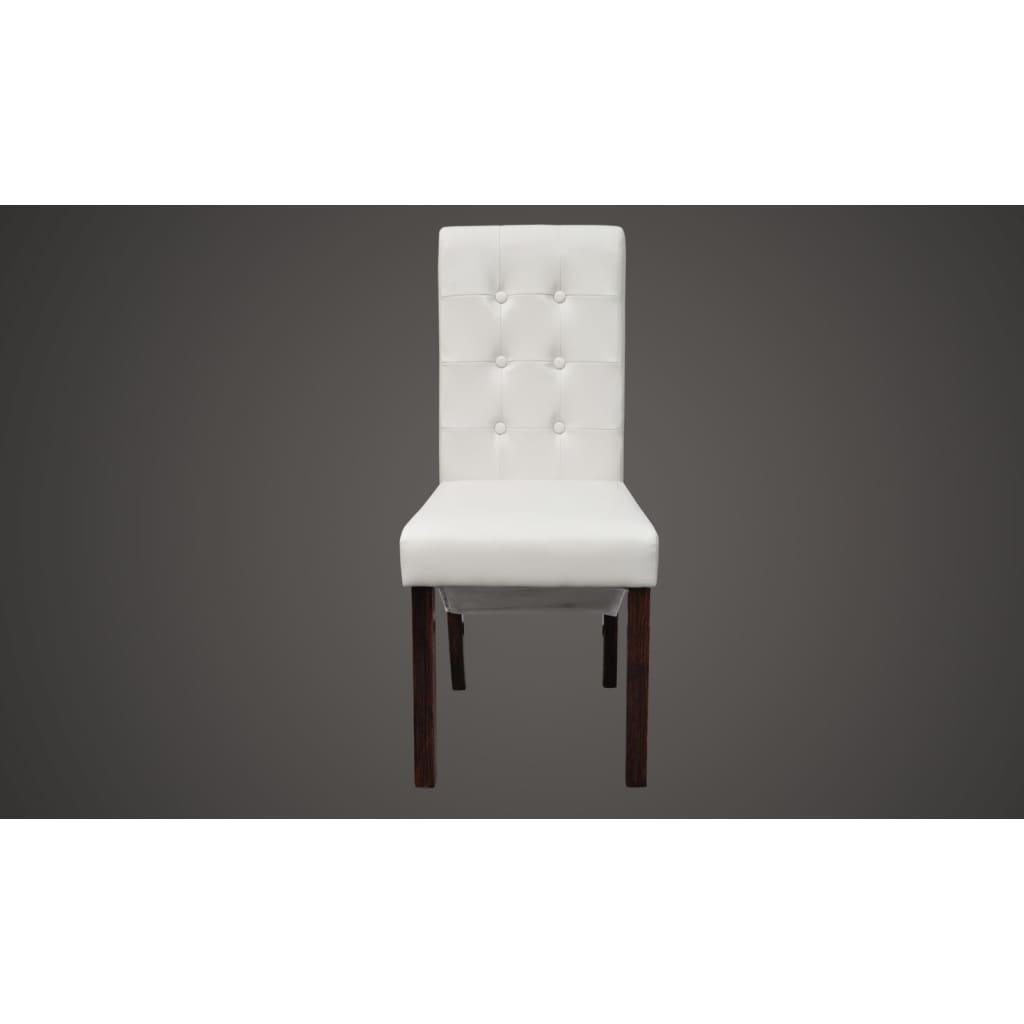 Dining Chairs 4 Pcs White Faux Leather