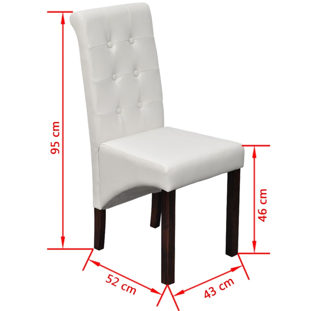 Dining Chairs 4 Pcs White Faux Leather