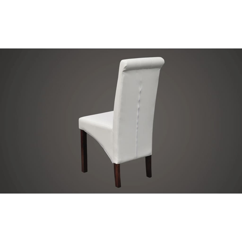 Dining Chairs 6 Pcs White Faux Leather