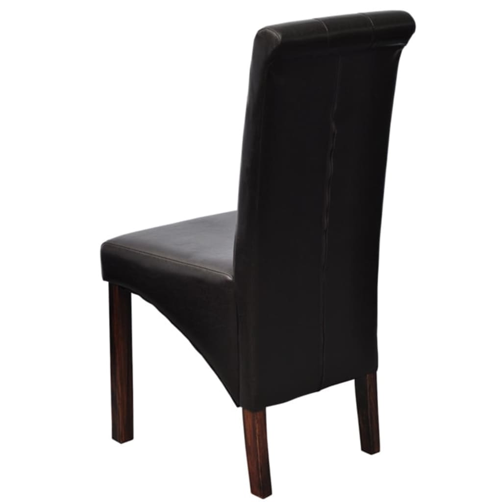 Dining Chairs 4 Pcs Brown Faux Leather