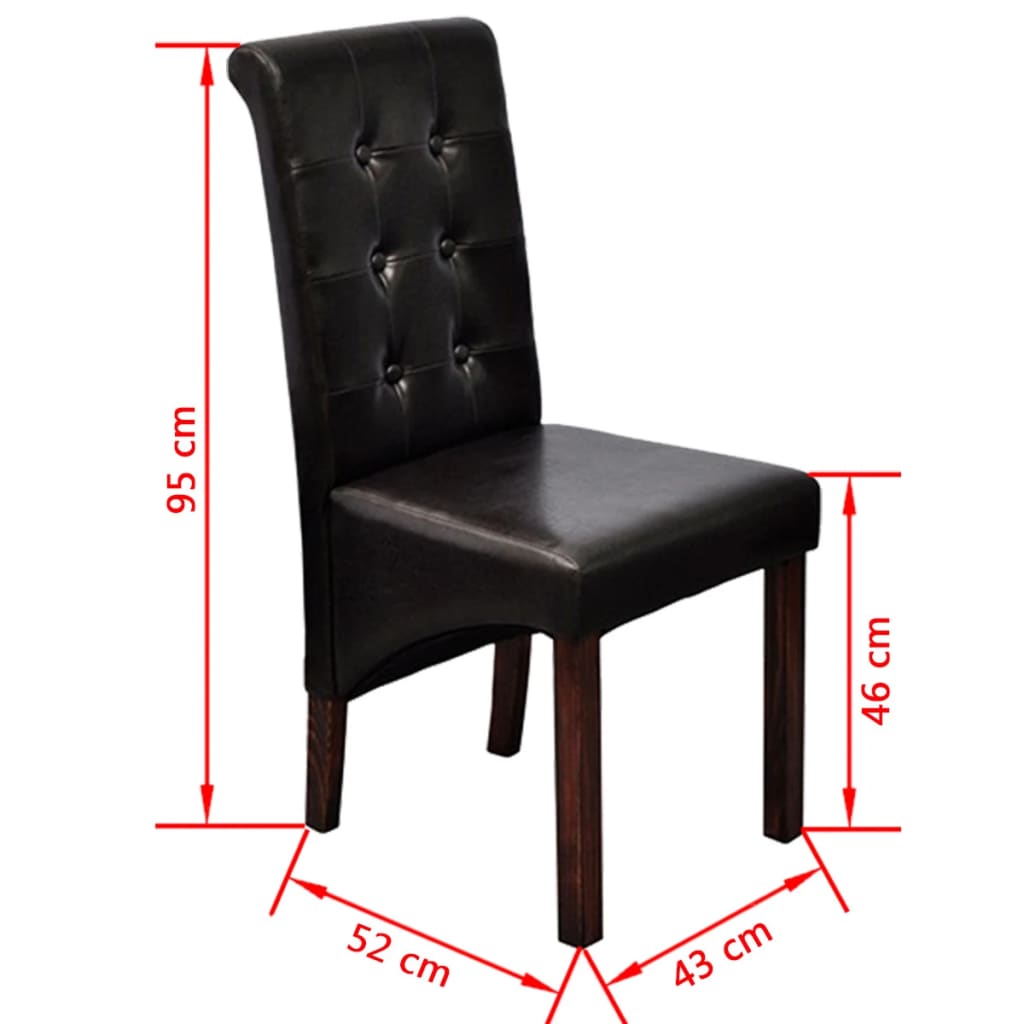 Dining Chairs 4 Pcs Brown Faux Leather