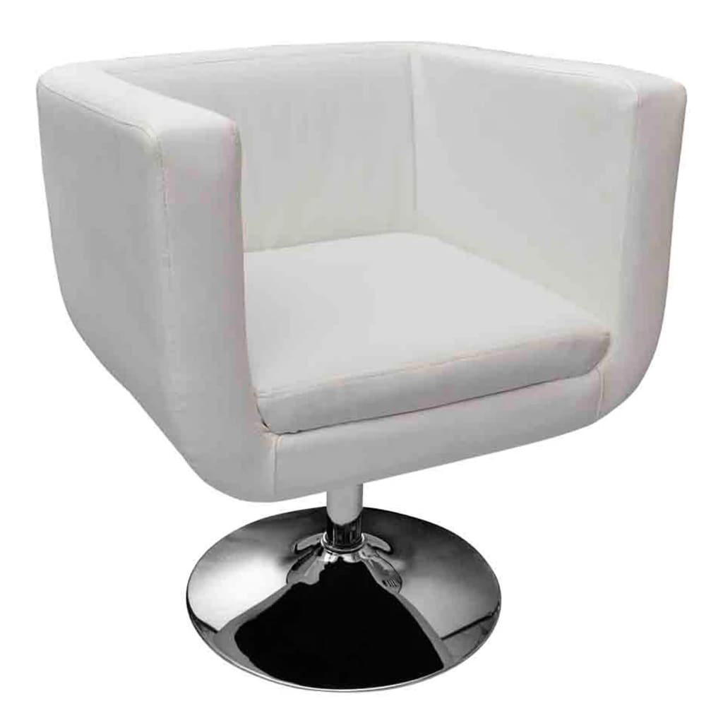 Bar Chairs 2 Pcs White Faux Leather