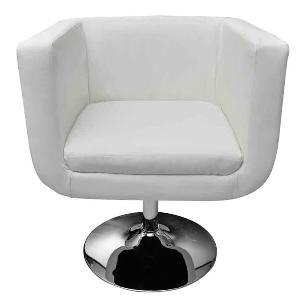 Bar Chairs 2 Pcs White Faux Leather