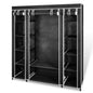 Fabric Wardrobe With Compartments And Rods 45X150X176 Cm Black