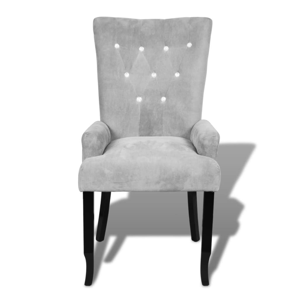 Armchair Silver Velvet