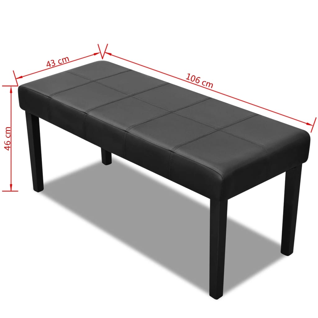 Black High Quality Artificial Leather Bench