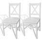 Dining Chairs 2 Pcs White Pinewood