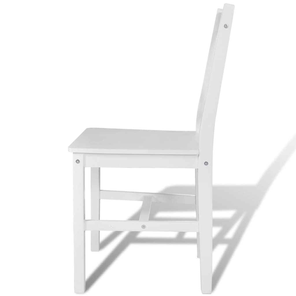 Dining Chairs 2 Pcs White Pinewood