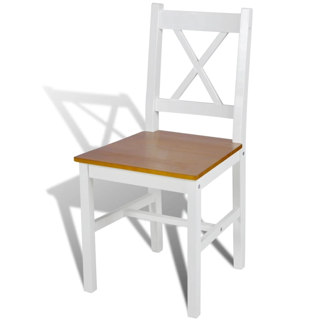 Dining Chairs 2 Pcs White Pinewood