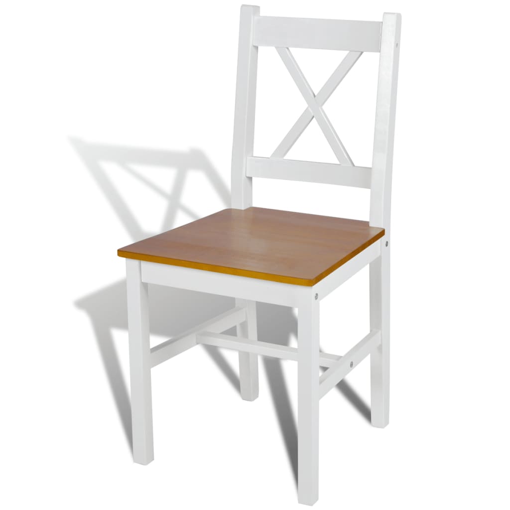 Dining Chairs 4 Pcs White Pinewood