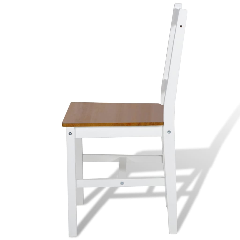 Dining Chairs 4 Pcs White Pinewood