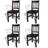 Dining Chairs 4 Pcs Dark Brown Pinewood