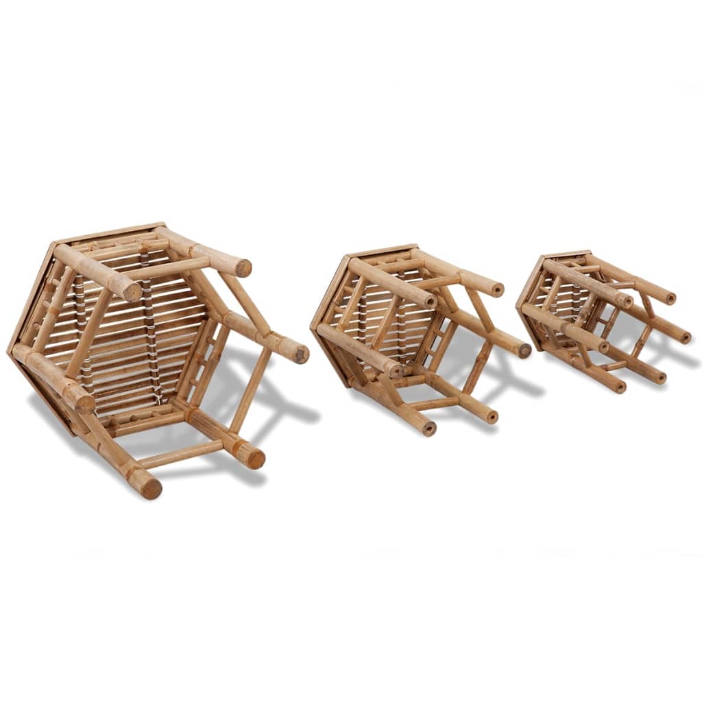 Garden Stools 3 Pcs Bamboo