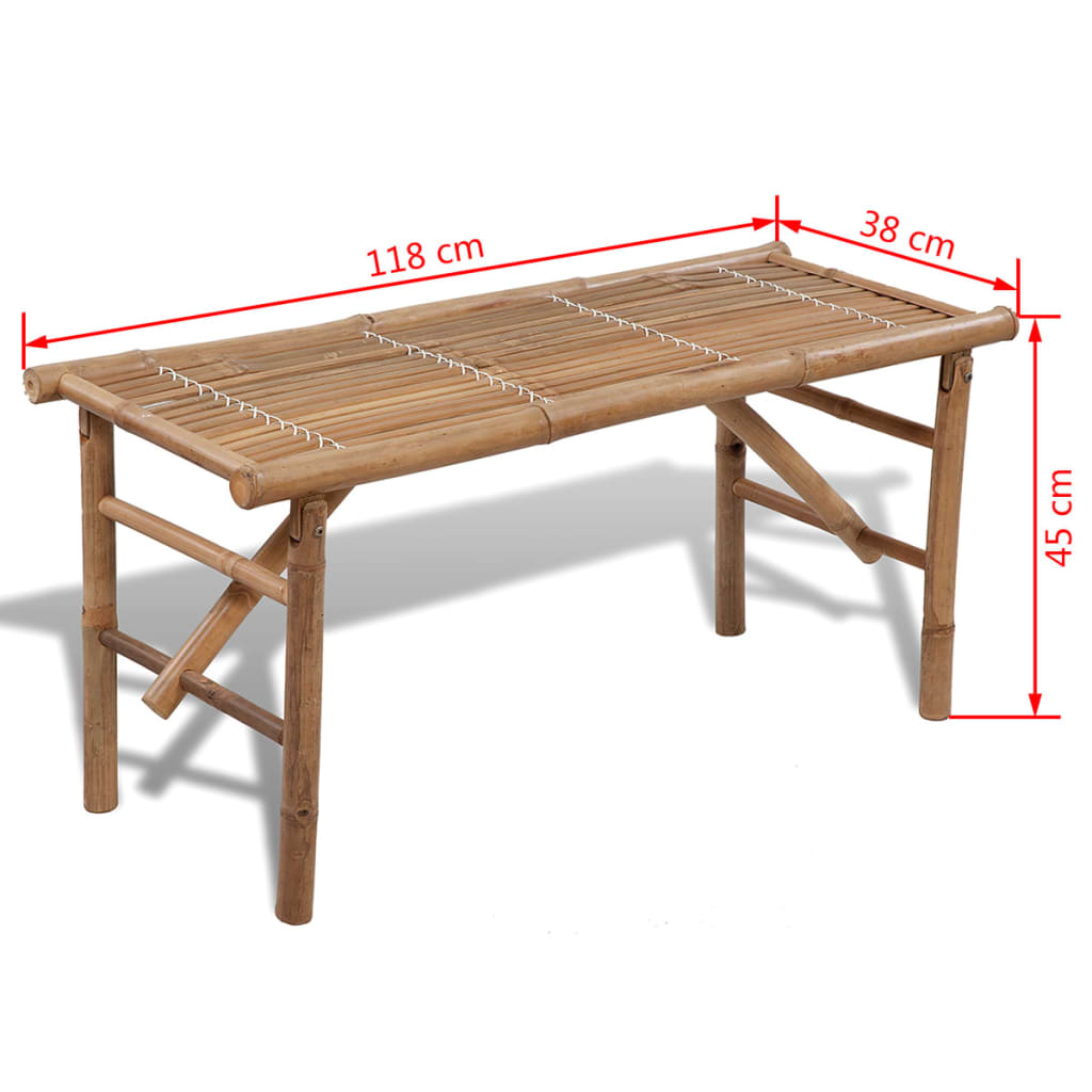 Folding Garden Bench 118 Cm Bamboo