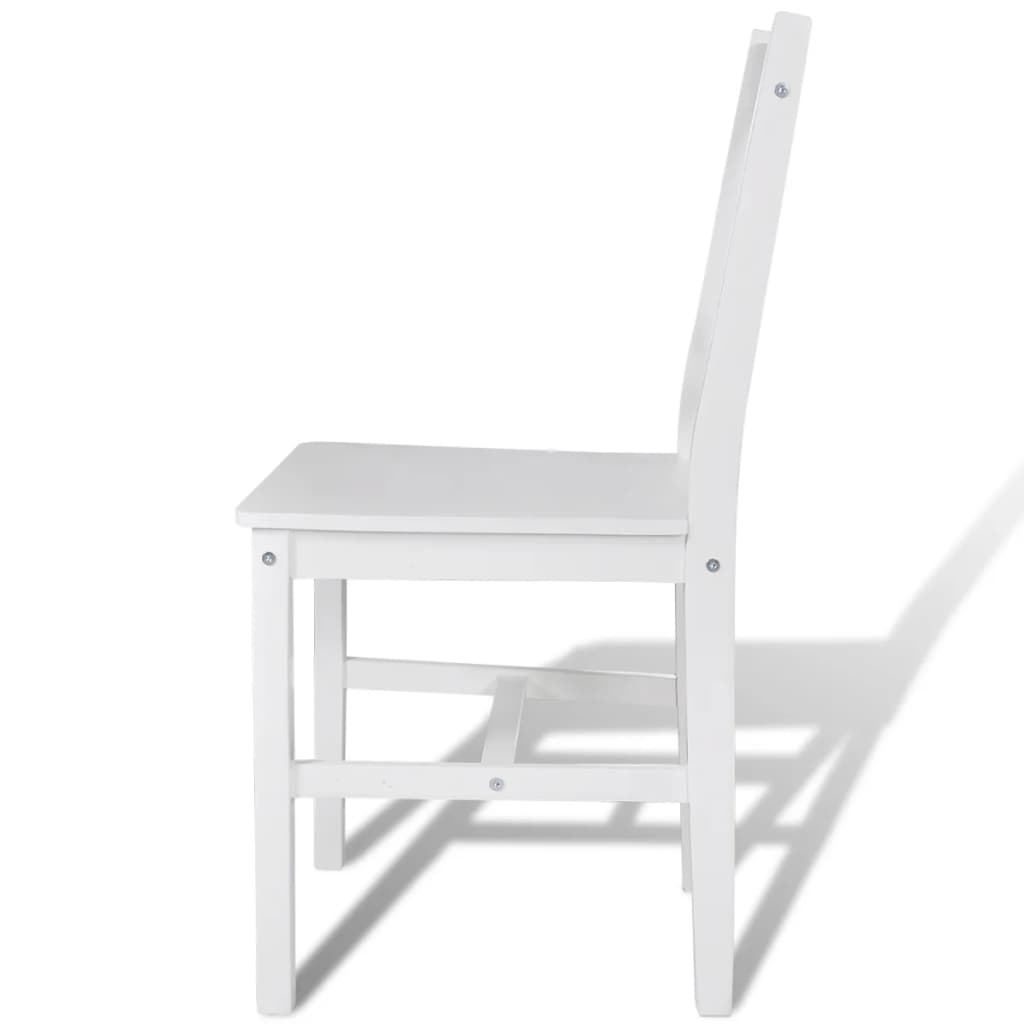 Dining Chairs 6 Pcs White Pinewood