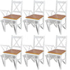 Dining Chairs 6 Pcs White Pinewood