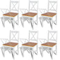 Dining Chairs 6 Pcs White Pinewood